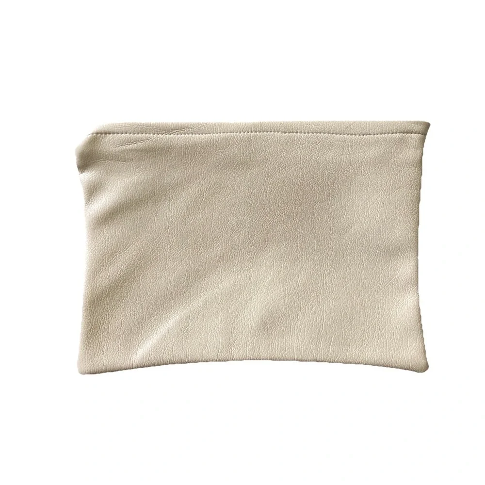 Kansas Jayhawks Zip Pouch Cream Faux Leather Travel Bag Father's Day Gift‎